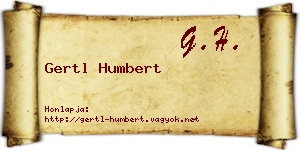 Gertl Humbert névjegykártya